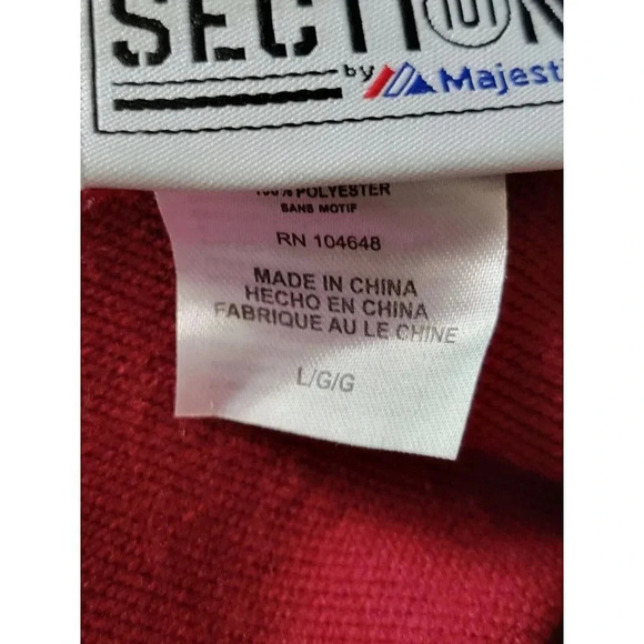 Majestic Section 101 Arkansas Razerbacks zip up Track Jacket red size L - Picture 9 of 9